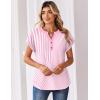 image:imageZeagoo Women Tops Summer Short Sleeve T Shirts V Neck Dressy Casual Work Blouses Fashion Boho Clothes S3XLTz300pink