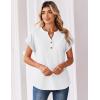image:imageZeagoo Women Tops Summer Short Sleeve T Shirts V Neck Dressy Casual Work Blouses Fashion Boho Clothes S3XLWhite