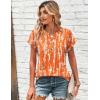 image:imageZeagoo Women Tops Summer Short Sleeve T Shirts V Neck Dressy Casual Work Blouses Fashion Boho Clothes S3XLZr466orange