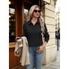 image:imageZeagoo Button Down Shirts for Women Long Sleeve Dress Shirts Classic fit Collared Blouses Casual Business Work Tops S3XLAblack