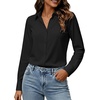 image:imageZeagoo Button Down Shirts for Women Long Sleeve Dress Shirts Classic fit Collared Blouses Casual Business Work Tops S3XLAblack
