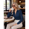 image:imageZeagoo Button Down Shirts for Women Long Sleeve Dress Shirts Classic fit Collared Blouses Casual Business Work Tops S3XLAnavy Blue