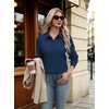 image:imageZeagoo Button Down Shirts for Women Long Sleeve Dress Shirts Classic fit Collared Blouses Casual Business Work Tops S3XLAnavy Blue