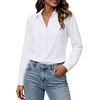 image:imageZeagoo Button Down Shirts for Women Long Sleeve Dress Shirts Classic fit Collared Blouses Casual Business Work Tops S3XLAwhite
