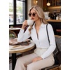 image:imageZeagoo Button Down Shirts for Women Long Sleeve Dress Shirts Classic fit Collared Blouses Casual Business Work Tops S3XLAwhite