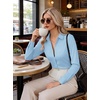 image:imageZeagoo Button Down Shirts for Women Long Sleeve Dress Shirts Classic fit Collared Blouses Casual Business Work Tops S3XLLight Blue
