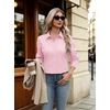 image:imageZeagoo Button Down Shirts for Women Long Sleeve Dress Shirts Classic fit Collared Blouses Casual Business Work Tops S3XLPink