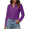 image:imageZeagoo Button Down Shirts for Women Long Sleeve Dress Shirts Classic fit Collared Blouses Casual Business Work Tops S3XLPurple