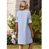 image:imageZeagoo Summer Dresses for Women 2026 V Neck Ruffle Sleeve Loose Shift Dress Hawaiian Sundress Beach Vacation ClothesA01blue and White Stripes