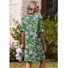 image:imageZeagoo Summer Dresses for Women 2026 V Neck Ruffle Sleeve Loose Shift Dress Hawaiian Sundress Beach Vacation ClothesA01green Floral