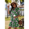 image:imageZeagoo Summer Dresses for Women 2026 V Neck Ruffle Sleeve Loose Shift Dress Hawaiian Sundress Beach Vacation ClothesA01green Floral