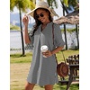 image:imageZeagoo Summer Dresses for Women 2026 V Neck Ruffle Sleeve Loose Shift Dress Hawaiian Sundress Beach Vacation ClothesA02black and White Stripes