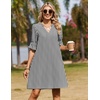 image:imageZeagoo Summer Dresses for Women 2026 V Neck Ruffle Sleeve Loose Shift Dress Hawaiian Sundress Beach Vacation ClothesA02black and White Stripes