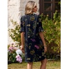 image:imageZeagoo Summer Dresses for Women 2026 V Neck Ruffle Sleeve Loose Shift Dress Hawaiian Sundress Beach Vacation ClothesBlack Floral