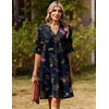 image:imageZeagoo Summer Dresses for Women 2026 V Neck Ruffle Sleeve Loose Shift Dress Hawaiian Sundress Beach Vacation ClothesBlack Floral