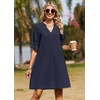 image:imageZeagoo Summer Dresses for Women 2026 V Neck Ruffle Sleeve Loose Shift Dress Hawaiian Sundress Beach Vacation ClothesBlue