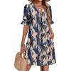 image:imageZeagoo Summer Dresses for Women 2026 V Neck Ruffle Sleeve Loose Shift Dress Hawaiian Sundress Beach Vacation ClothesBlue Gradient