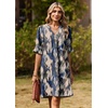 image:imageZeagoo Summer Dresses for Women 2026 V Neck Ruffle Sleeve Loose Shift Dress Hawaiian Sundress Beach Vacation ClothesBlue Gradient