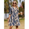 image:imageZeagoo Summer Dresses for Women 2026 V Neck Ruffle Sleeve Loose Shift Dress Hawaiian Sundress Beach Vacation ClothesBlue Gradient