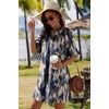 image:imageZeagoo Summer Dresses for Women 2026 V Neck Ruffle Sleeve Loose Shift Dress Hawaiian Sundress Beach Vacation ClothesBlue Gradient