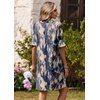 image:imageZeagoo Summer Dresses for Women 2026 V Neck Ruffle Sleeve Loose Shift Dress Hawaiian Sundress Beach Vacation ClothesBlue Gradient