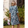 image:imageZeagoo Summer Dresses for Women 2026 V Neck Ruffle Sleeve Loose Shift Dress Hawaiian Sundress Beach Vacation ClothesBlue Leaves