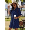 image:imageZeagoo Summer Dresses for Women 2026 V Neck Ruffle Sleeve Loose Shift Dress Hawaiian Sundress Beach Vacation ClothesBlue Polka Dots