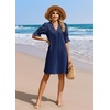 image:imageZeagoo Summer Dresses for Women 2026 V Neck Ruffle Sleeve Loose Shift Dress Hawaiian Sundress Beach Vacation ClothesBlue Polka Dots