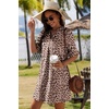 image:imageZeagoo Summer Dresses for Women 2026 V Neck Ruffle Sleeve Loose Shift Dress Hawaiian Sundress Beach Vacation ClothesDark Leopard Print