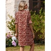 image:imageZeagoo Summer Dresses for Women 2026 V Neck Ruffle Sleeve Loose Shift Dress Hawaiian Sundress Beach Vacation ClothesDark Red Floral