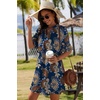 image:imageZeagoo Summer Dresses for Women 2026 V Neck Ruffle Sleeve Loose Shift Dress Hawaiian Sundress Beach Vacation ClothesDeep Blue Ethnic Floral