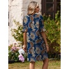 image:imageZeagoo Summer Dresses for Women 2026 V Neck Ruffle Sleeve Loose Shift Dress Hawaiian Sundress Beach Vacation ClothesDeep Blue Ethnic Floral
