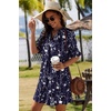 image:imageZeagoo Summer Dresses for Women 2026 V Neck Ruffle Sleeve Loose Shift Dress Hawaiian Sundress Beach Vacation ClothesDeep Blue Floral