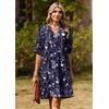image:imageZeagoo Summer Dresses for Women 2026 V Neck Ruffle Sleeve Loose Shift Dress Hawaiian Sundress Beach Vacation ClothesDeep Blue Floral