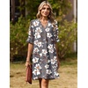 image:imageZeagoo Summer Dresses for Women 2026 V Neck Ruffle Sleeve Loose Shift Dress Hawaiian Sundress Beach Vacation ClothesGray Floral
