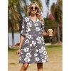 image:imageZeagoo Summer Dresses for Women 2026 V Neck Ruffle Sleeve Loose Shift Dress Hawaiian Sundress Beach Vacation ClothesGray Floral
