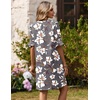 image:imageZeagoo Summer Dresses for Women 2026 V Neck Ruffle Sleeve Loose Shift Dress Hawaiian Sundress Beach Vacation ClothesGray Floral