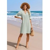 image:imageZeagoo Summer Dresses for Women 2026 V Neck Ruffle Sleeve Loose Shift Dress Hawaiian Sundress Beach Vacation ClothesGreen