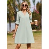 image:imageZeagoo Summer Dresses for Women 2026 V Neck Ruffle Sleeve Loose Shift Dress Hawaiian Sundress Beach Vacation ClothesGreen