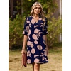 image:imageZeagoo Summer Dresses for Women 2026 V Neck Ruffle Sleeve Loose Shift Dress Hawaiian Sundress Beach Vacation ClothesNavy Blue  Pink Flowers