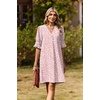 image:imageZeagoo Summer Dresses for Women 2026 V Neck Ruffle Sleeve Loose Shift Dress Hawaiian Sundress Beach Vacation ClothesPink Polka Dots