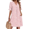 image:imageZeagoo Summer Dresses for Women 2026 V Neck Ruffle Sleeve Loose Shift Dress Hawaiian Sundress Beach Vacation ClothesPink Polka Dots
