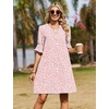 image:imageZeagoo Summer Dresses for Women 2026 V Neck Ruffle Sleeve Loose Shift Dress Hawaiian Sundress Beach Vacation ClothesPink Polka Dots