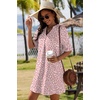 image:imageZeagoo Summer Dresses for Women 2026 V Neck Ruffle Sleeve Loose Shift Dress Hawaiian Sundress Beach Vacation ClothesPink Polka Dots