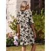 image:imageZeagoo Summer Dresses for Women 2026 V Neck Ruffle Sleeve Loose Shift Dress Hawaiian Sundress Beach Vacation ClothesSkin Floral