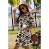 image:imageZeagoo Summer Dresses for Women 2026 V Neck Ruffle Sleeve Loose Shift Dress Hawaiian Sundress Beach Vacation ClothesSkin Floral
