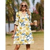 image:imageZeagoo Summer Dresses for Women 2026 V Neck Ruffle Sleeve Loose Shift Dress Hawaiian Sundress Beach Vacation ClothesYellow Floral
