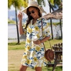 image:imageZeagoo Summer Dresses for Women 2026 V Neck Ruffle Sleeve Loose Shift Dress Hawaiian Sundress Beach Vacation ClothesYellow Floral