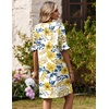 image:imageZeagoo Summer Dresses for Women 2026 V Neck Ruffle Sleeve Loose Shift Dress Hawaiian Sundress Beach Vacation ClothesYellow Floral