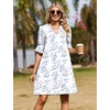 image:imageZeagoo Summer Dresses for Women 2026 V Neck Ruffle Sleeve Loose Shift Dress Hawaiian Sundress Beach Vacation ClothesYellow Silhouette Flowers